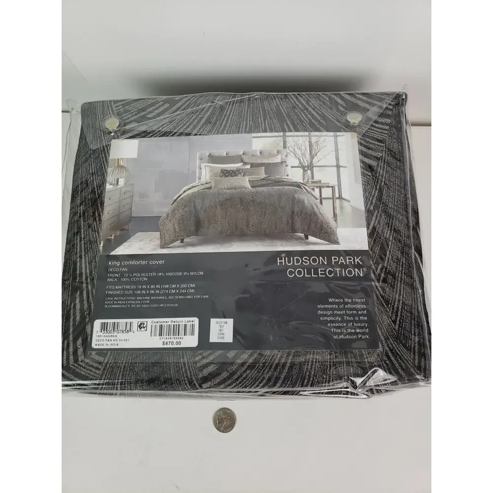 Hudson Park Collection King comforter cover Deco Fan New in Package